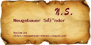 Neugebauer Sándor névjegykártya